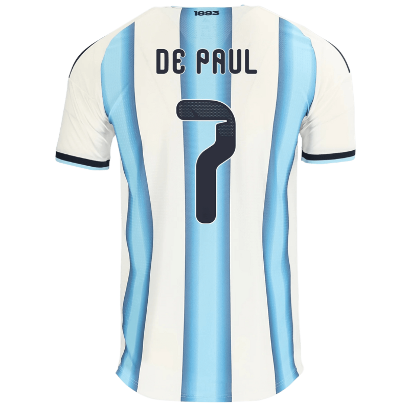Rodrigo De Paul Argentina 26/27 Authentic Home Jersey